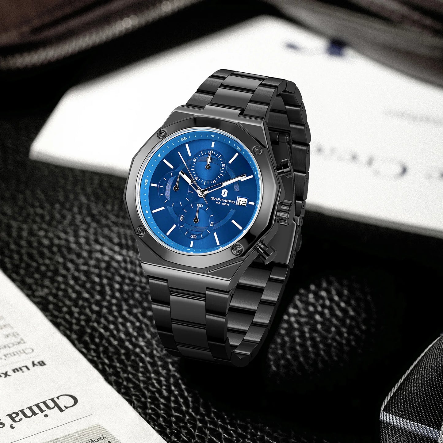 RBB Excellence Chronograph – Men's Luxury Sports Watch with Waterproof Design & Running Seconds