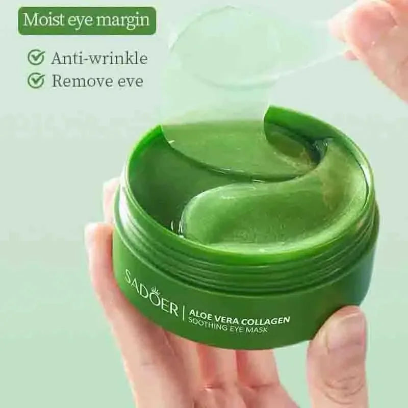 60pcs Aloe Vera Collagen Eye Mask – Anti-Dark Circles, Moisturizing & Anti-Wrinkle Eye Patches
