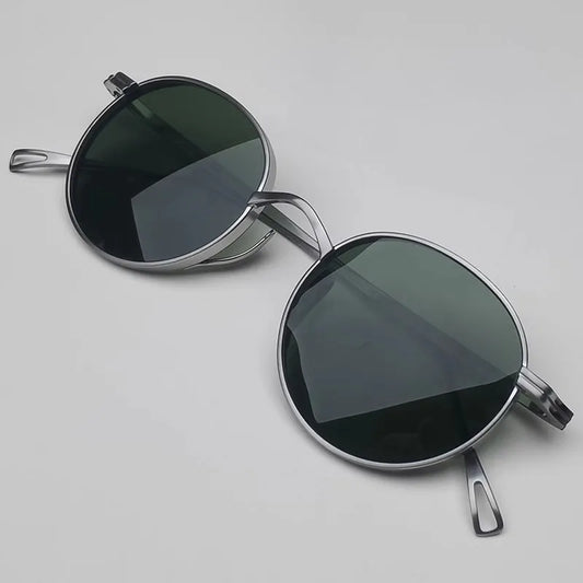 RBB Retro Round Polarized Sunglasses – Pure Titanium UV400 Outdoor Eyewear for Men & Women