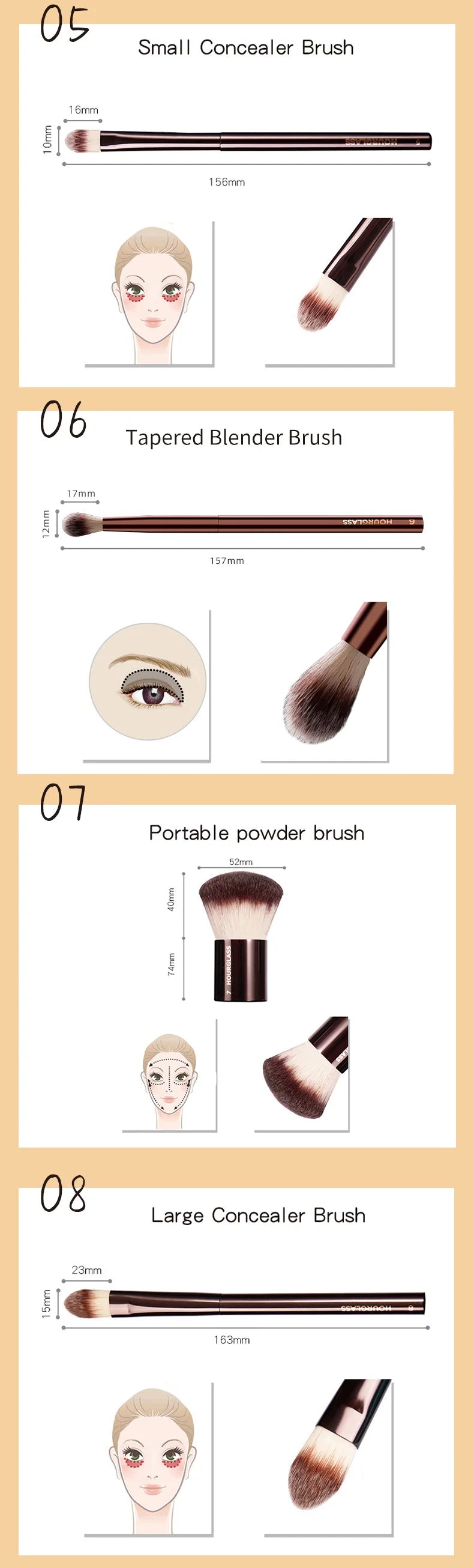 Hourglass Makeup Brush Set – Face & Eye Essentials