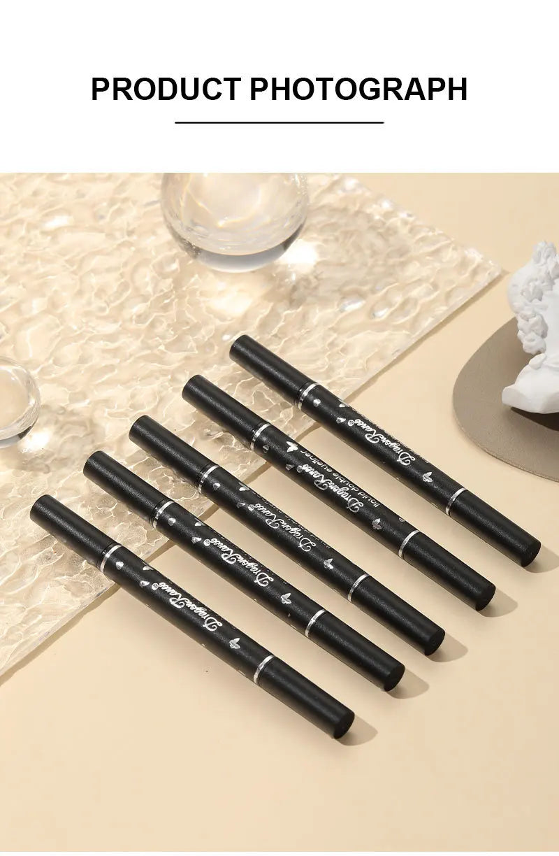 Double-Head Star Seal Eyeliner – Waterproof, Non-Smudge, Embellished Plum Eye Tail for Beginners
