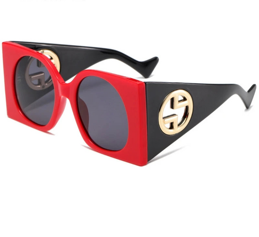 RBB Women’s Super Big Square Vintage Cat Eye Sunglasses – Hollow Design