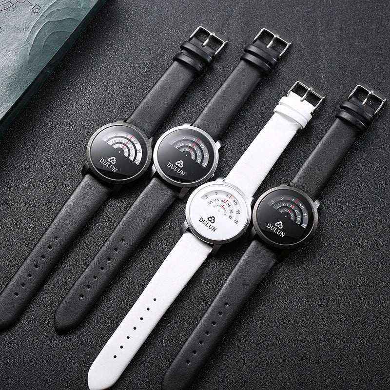 RBB Minimalist Unisex Quartz Watch – Black & White Dial, Couple Design