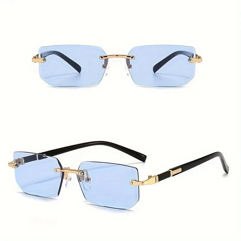 RBB Y2K Inspired Rimless Fashion Sunglasses – Unisex Decorative Eyewear for Streetwear, Parties & Holidays