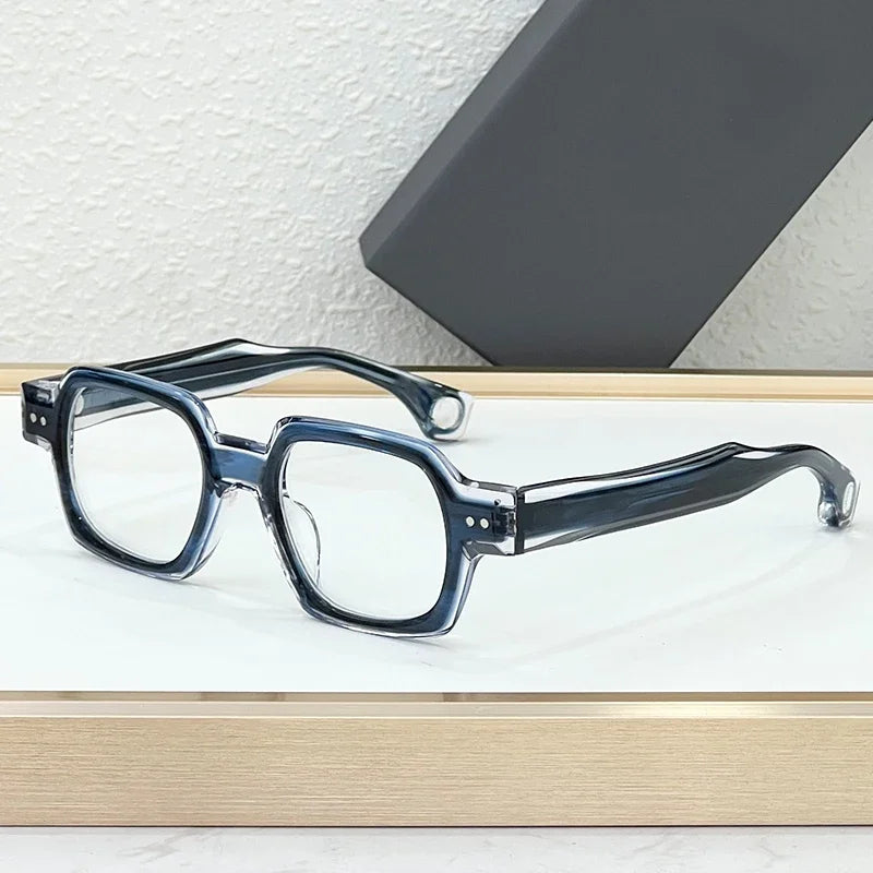 RBB Thick Acetate Square Sunglasses – UV400 Gradient Lenses, Unisex Designer Shades with Case