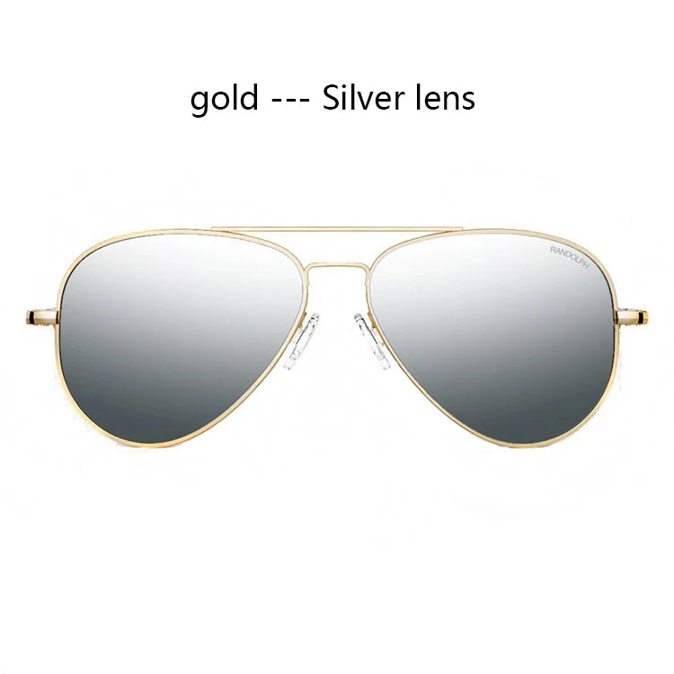 RBB USA Military-Style Pilot Sunglasses | Luxury Glass Lens Retro Titanium Eyewear