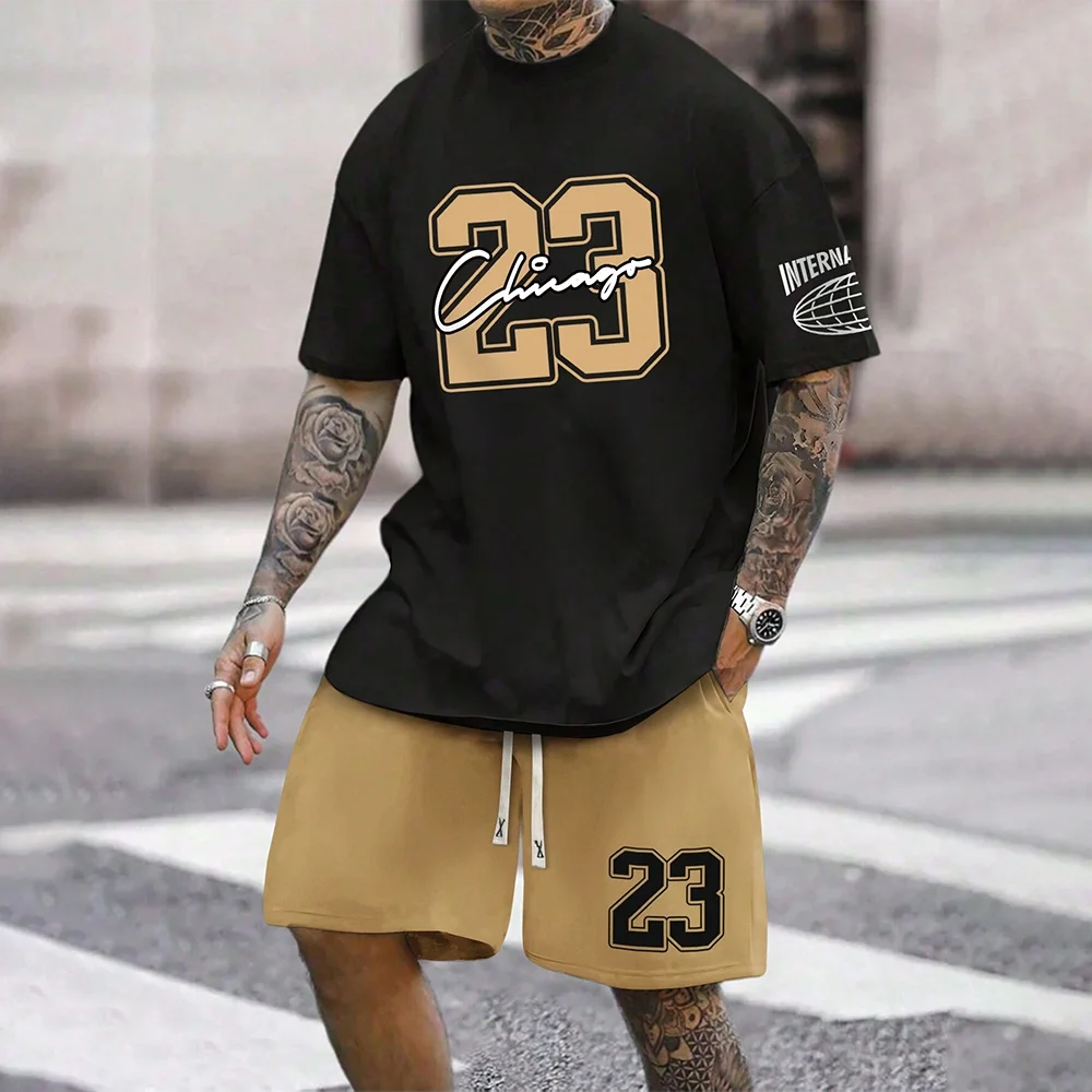 RBB 2024 New Fashion 3D Printed Men’s Oversized Short Sleeve Shorts Suit – Summer Casual Sportswear