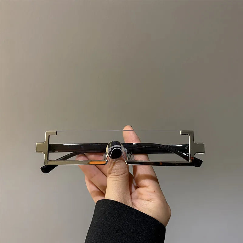 RBB Rectangle Metal Frame Sunglasses – UV400 Hip-Hop Fashion Eyewear (Unisex)