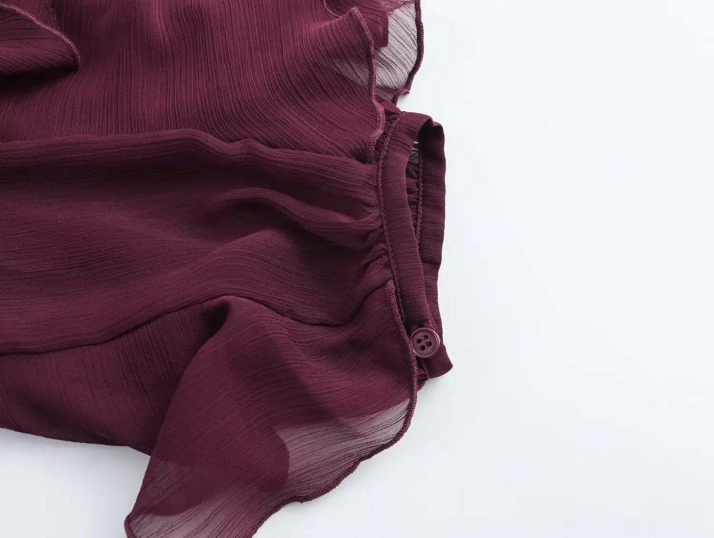 RBB Women's Summer V-Neck Ruffle Blouse – Sheer Tiered Button-Front Beach Top