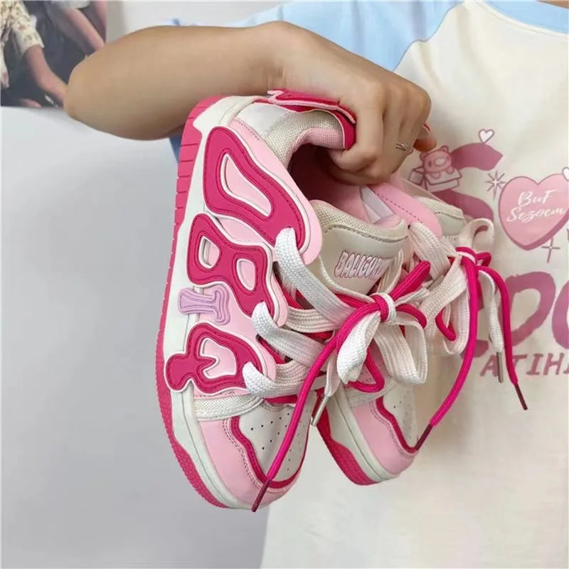 Kawaii Pink Sneakers – Cute & Wear-Resistant Women’s Shoes