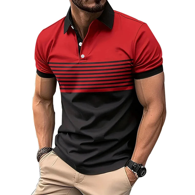 RBB Men’s Summer Business Polo Shirt – Short Sleeve, Regular Fit, Button-Up Collar Top