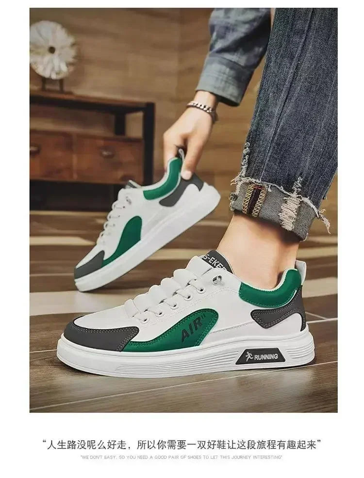 RBB 2025 Summer & Autumn Men’s Leather Low-Cut Running Shoes – Casual Fashion Sports Sneakers