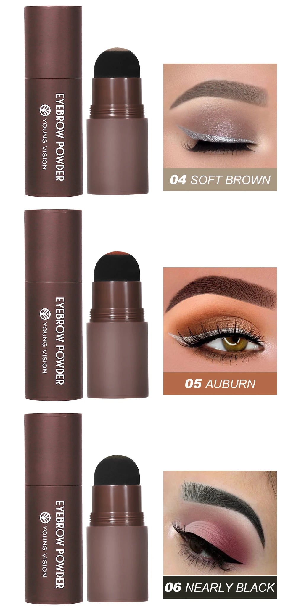 Eyebrow Stamp Stencil Kit – 1 Pc Long-Lasting Waterproof Brow Shaping Set with 10 Stencils