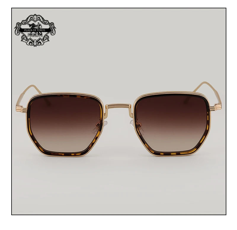 RBB Retro Polygon Square Sunglasses – UV400 Gradient Vintage Eyewear for Men & Women