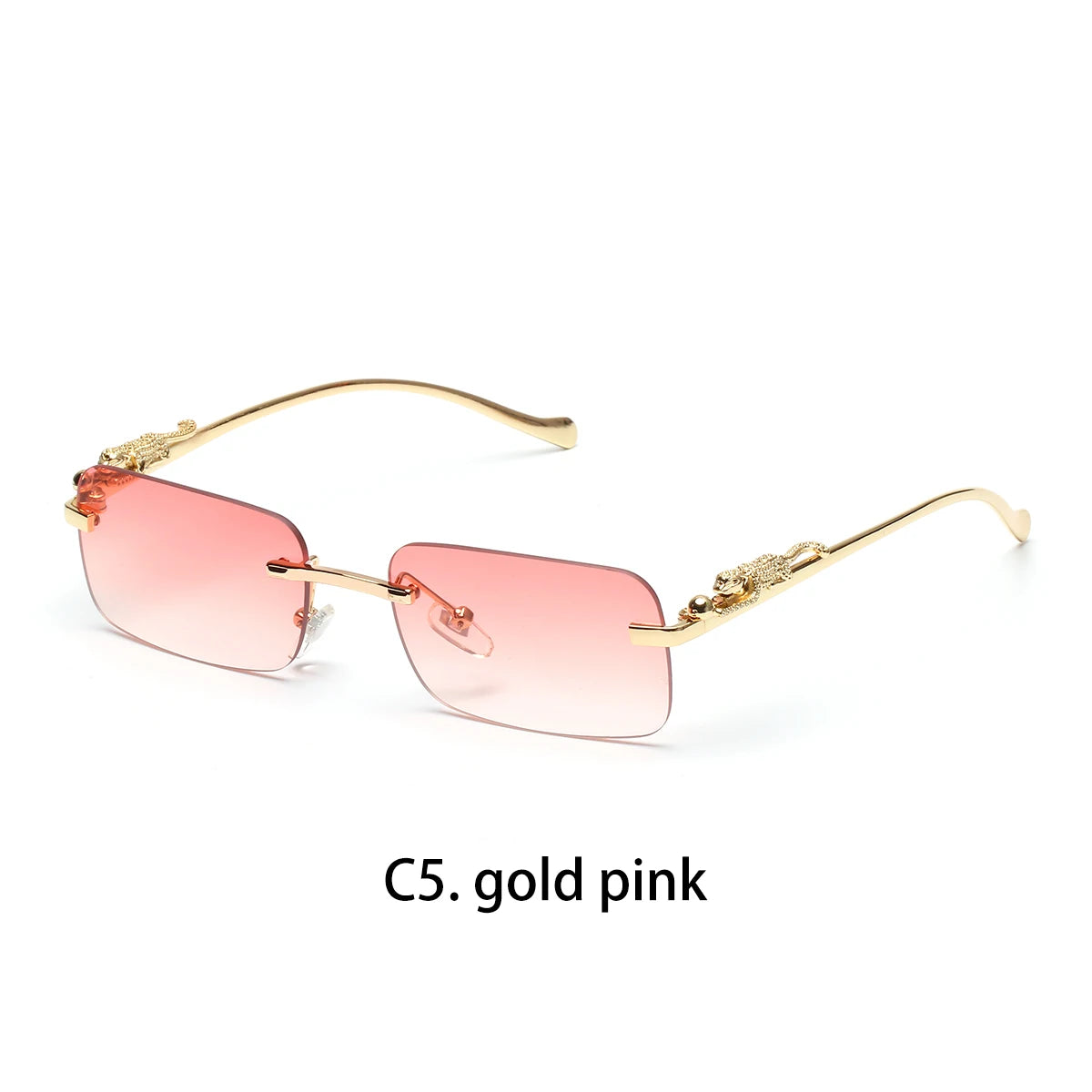 RBB Rimless Square Metal Sunglasses – Unisex UV400 Outdoor Designer Shades