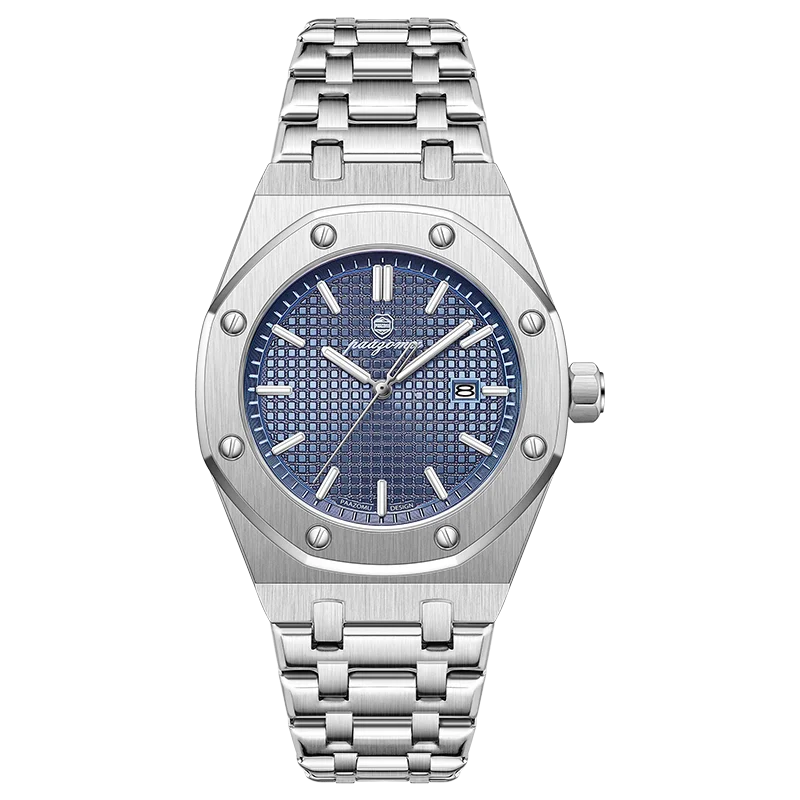 RBB Square Luxury Men's Quartz Watch – Waterproof Luminous Date Stainless Steel Sports Business Timepiece