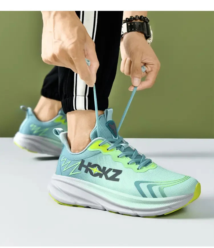 Men’s Breathable Mesh Running Shoes with Thick Soft Sole – High-Quality Outdoor Sports Sneakers