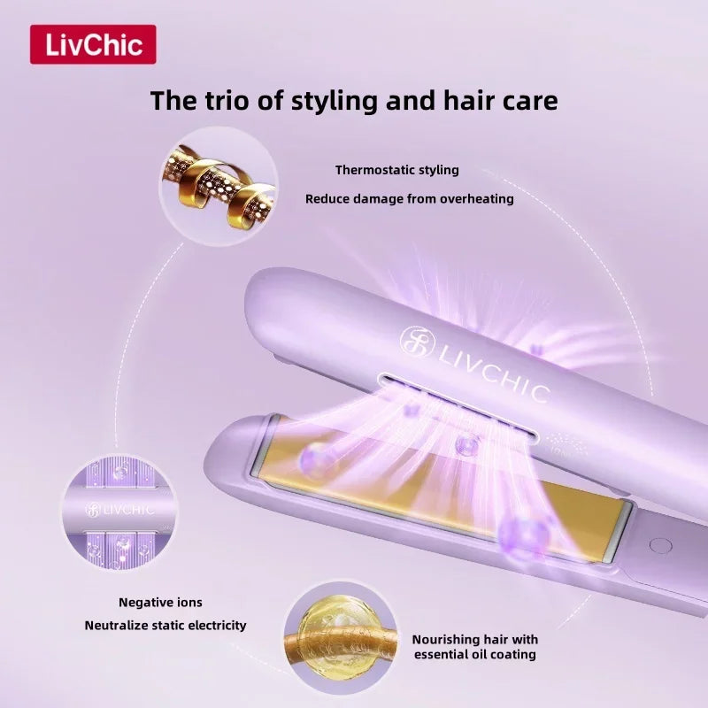 LivChic Ceramic Flat Iron for Salon-Quality Styling