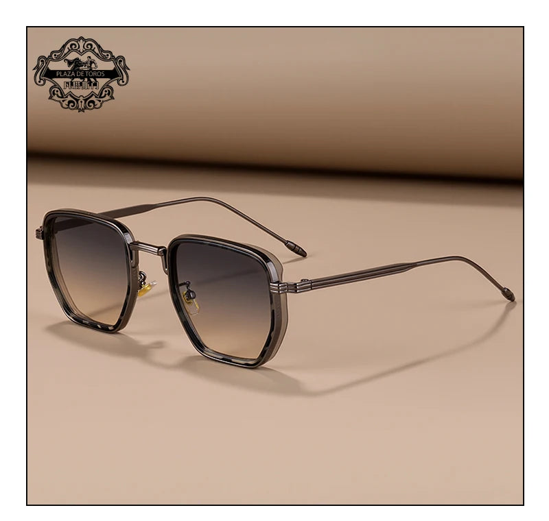 RBB Retro Polygon Square Sunglasses – UV400 Gradient Vintage Eyewear for Men & Women