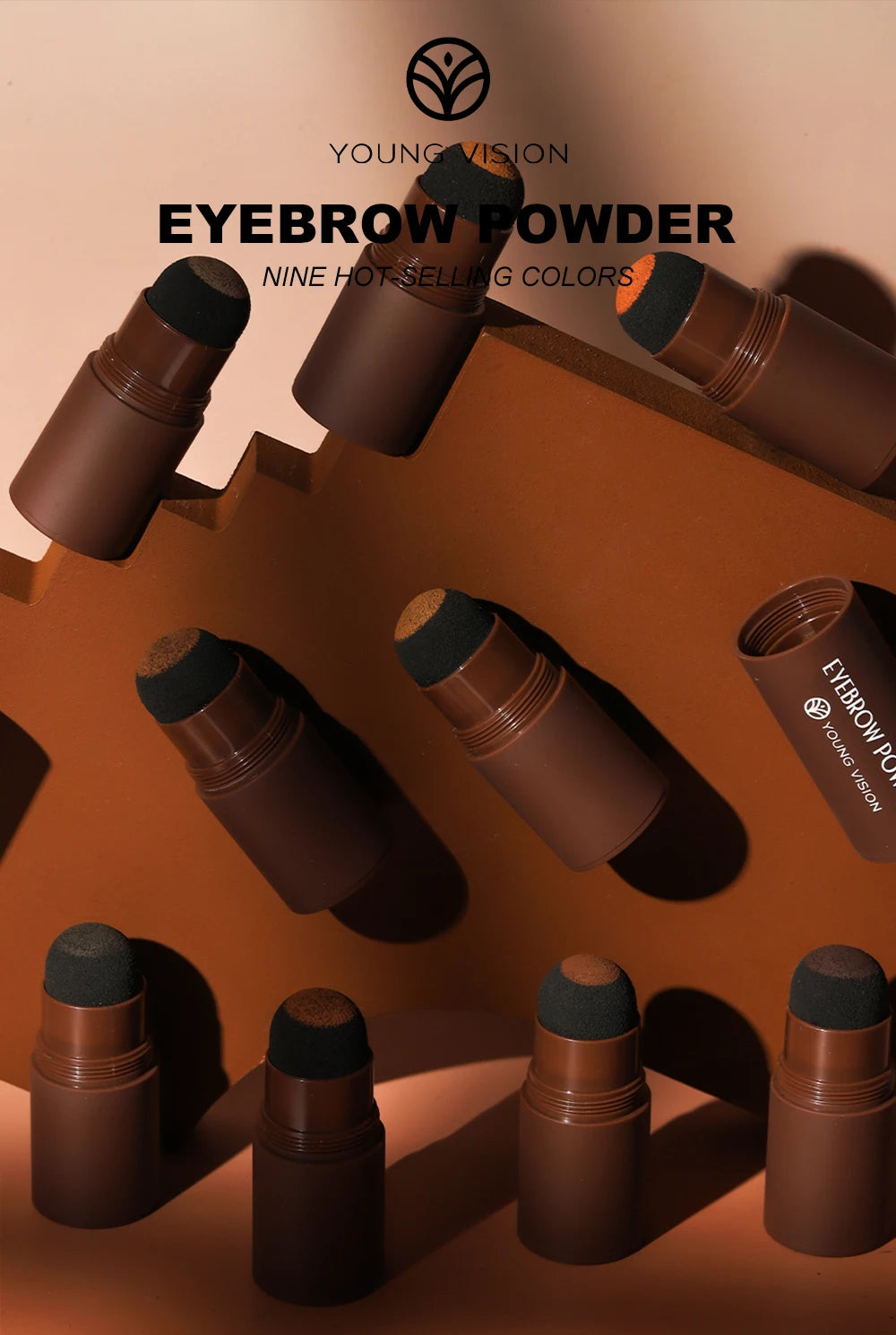 Eyebrow Stamp Stencil Kit – 1 Pc Long-Lasting Waterproof Brow Shaping Set with 10 Stencils