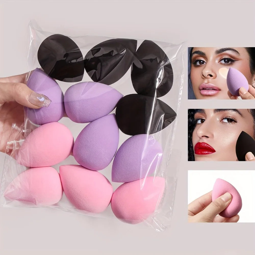 12Pcs Multicolor Makeup Sponge Set – Soft Beauty Blenders for Foundation & Powder