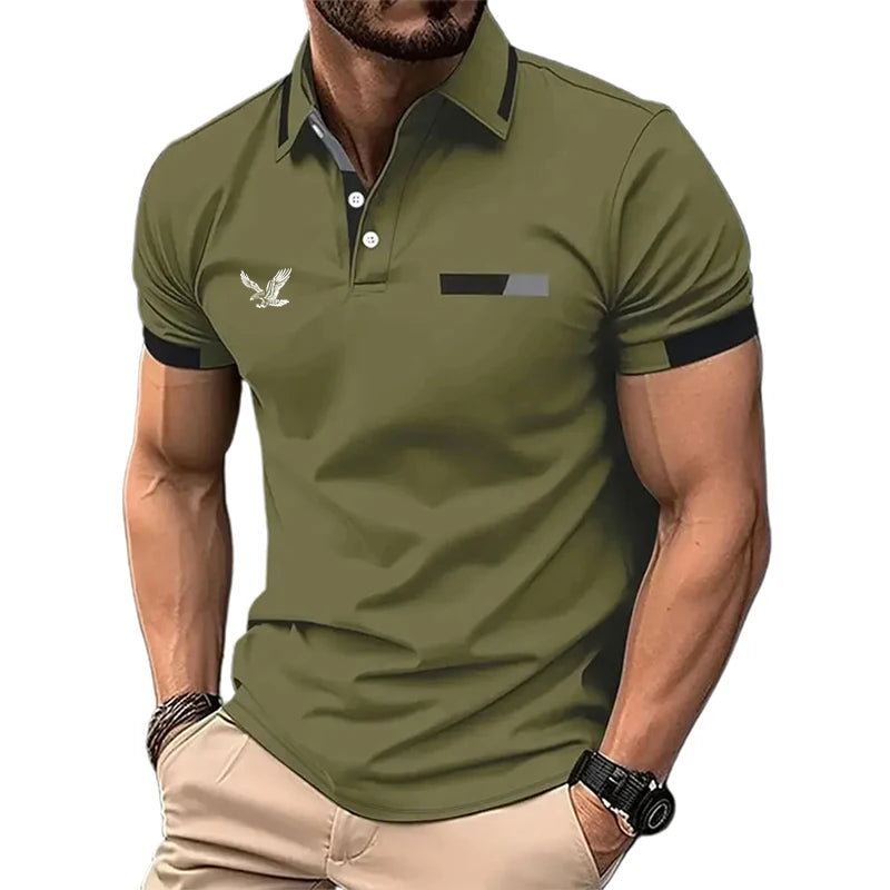RBB Men’s Color Block Golf Polo Shirt – Casual Lapel Collar, Short Sleeve, Patchwork Design | Spring & Summer Regular Fit