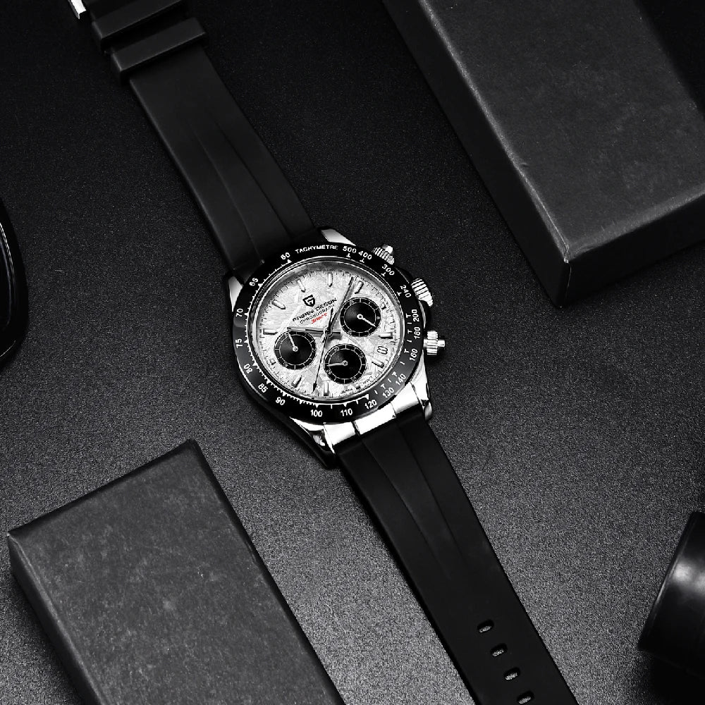 RBB DESIGN 2025 Men’s Luxury Quartz Chronograph Watch – Waterproof 100m Automatic Date Sports Wristwatch