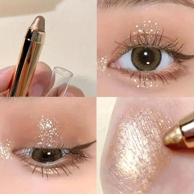 Double-Sided Eyeshadow Stick – Pearly Glitter Highlighter & Matte Brightening Pen