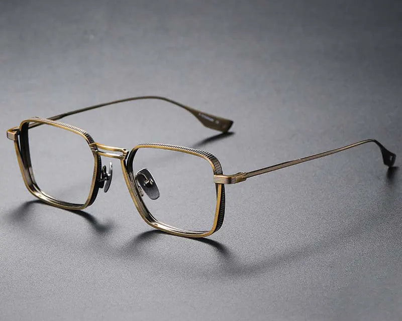 RBB Retro Square Optical Glasses – Pure Titanium Eyeglass Frames for Men & Women