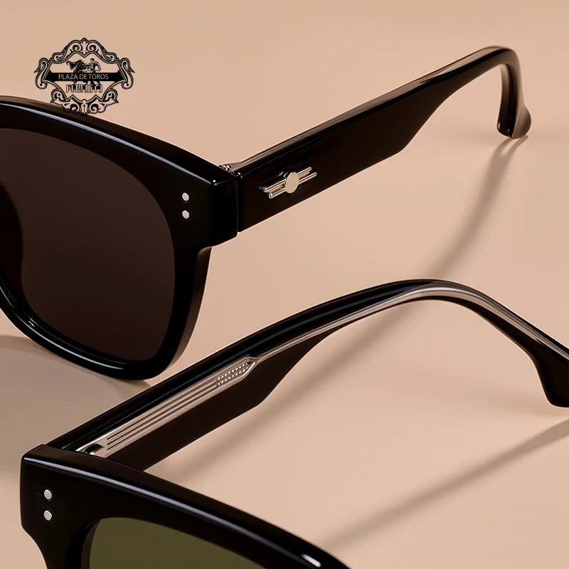 RBB Polarized Rivet Square Sunglasses – Unisex Green Lenses Designer Eyewear 2025