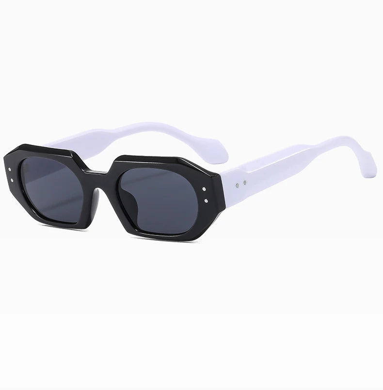 RBB Irregular Polygon Sunglasses – Retro Contrast Color Shades | Wide Leg Anti-Blue Light Outdoor Eyewear