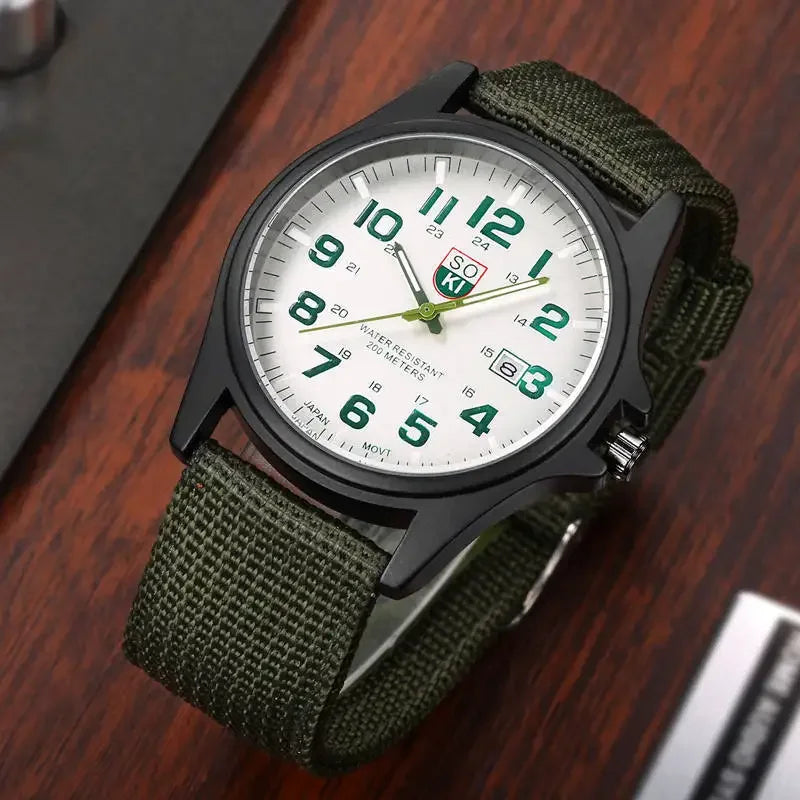 RBB Men's Luxury Military Quartz Watch – Nylon Band, Sport & Casual Design