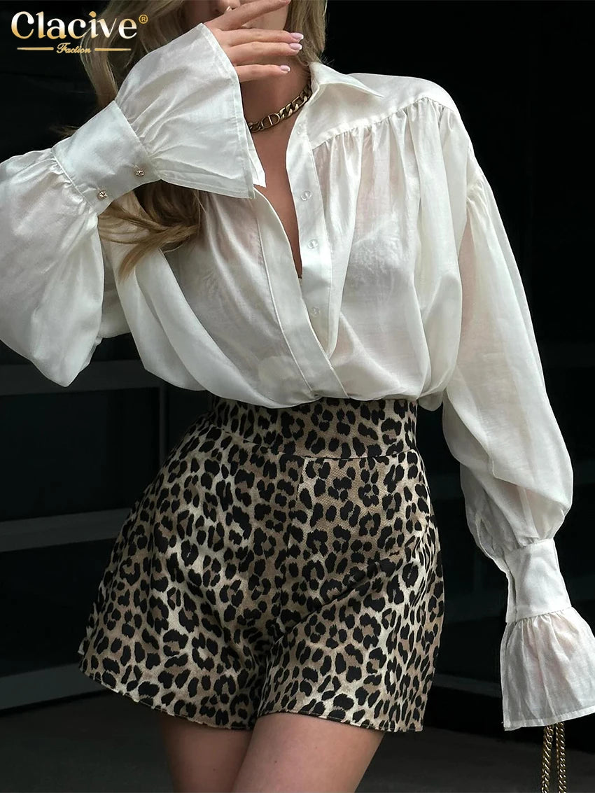 RBB Women's Elegant Pink Office Blouse – Long Sleeve Lapel Classic Shirt Top