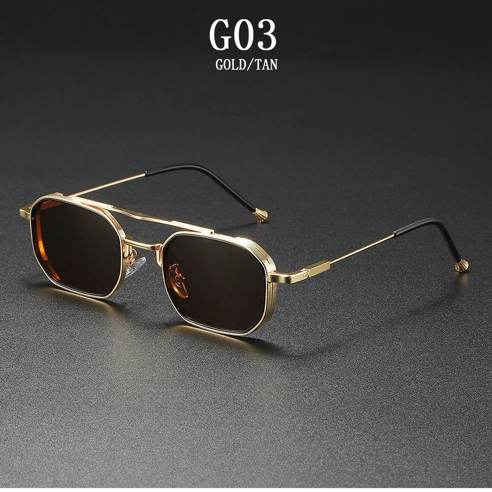 RBB 2025 Vintage Square Sunglasses – Trendy Steampunk Fashion Eyewear for Men & Women