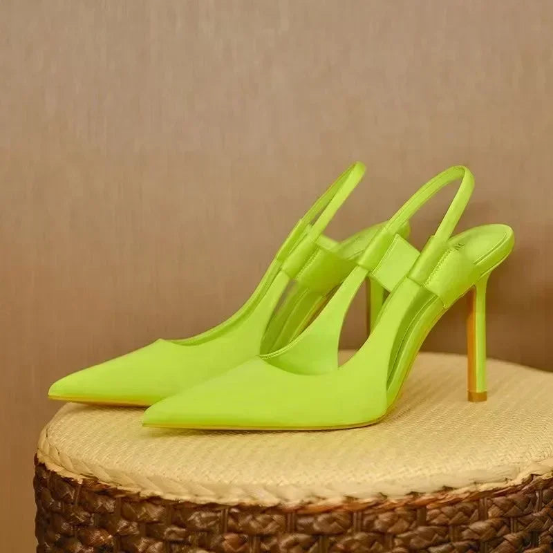 RBB New Designer Luxury Women Slingback Sandals Pointed Toe Slip on Thin High Heel Ladies Elegant Pumps Shoes Sandals 35-43