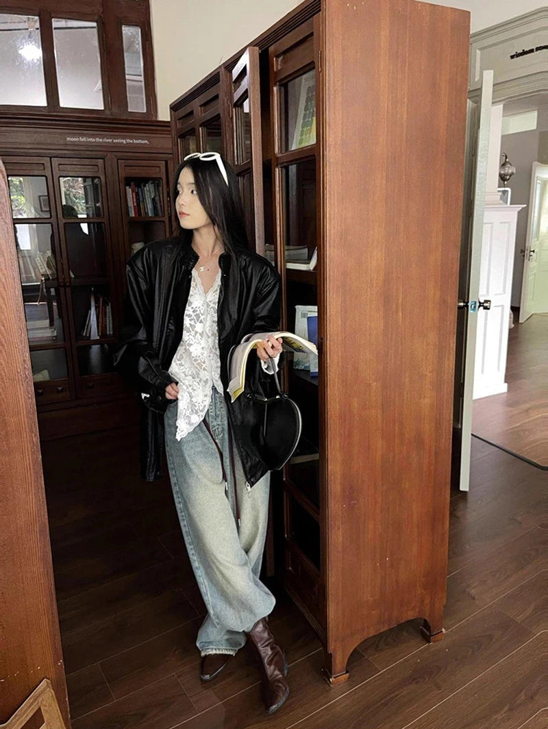 RBB Women's Y2K Lace Sheer Shirt – Sexy Hollow-Out Long Sleeve Streetwear Top