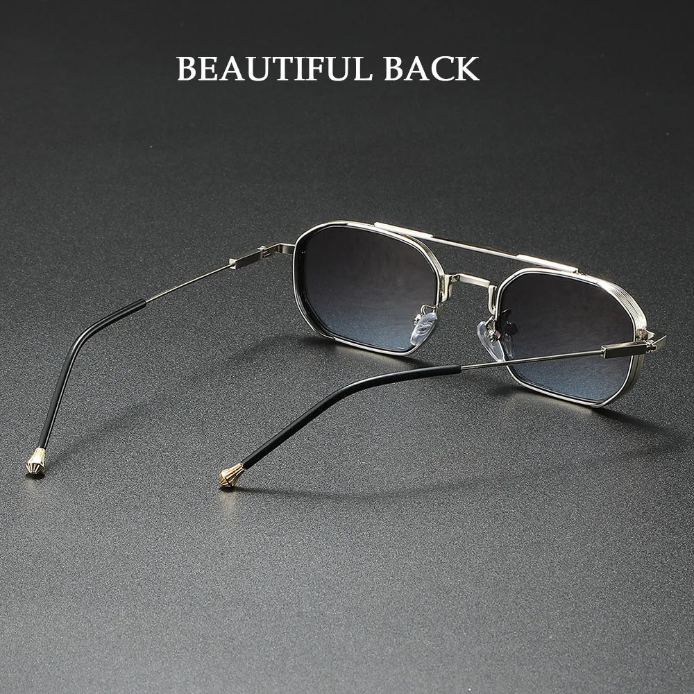 RBB 2025 Vintage Square Sunglasses – Trendy Steampunk Fashion Eyewear for Men & Women