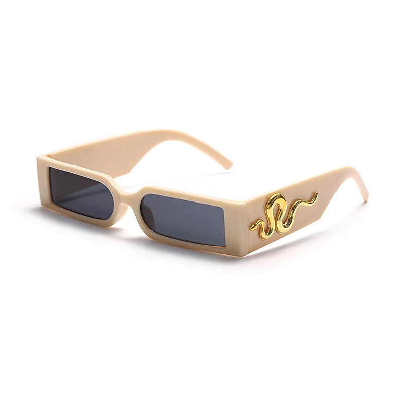 RBB Small Frame Hip Hop Diamond Snake Sunglasses – Retro Square Unisex