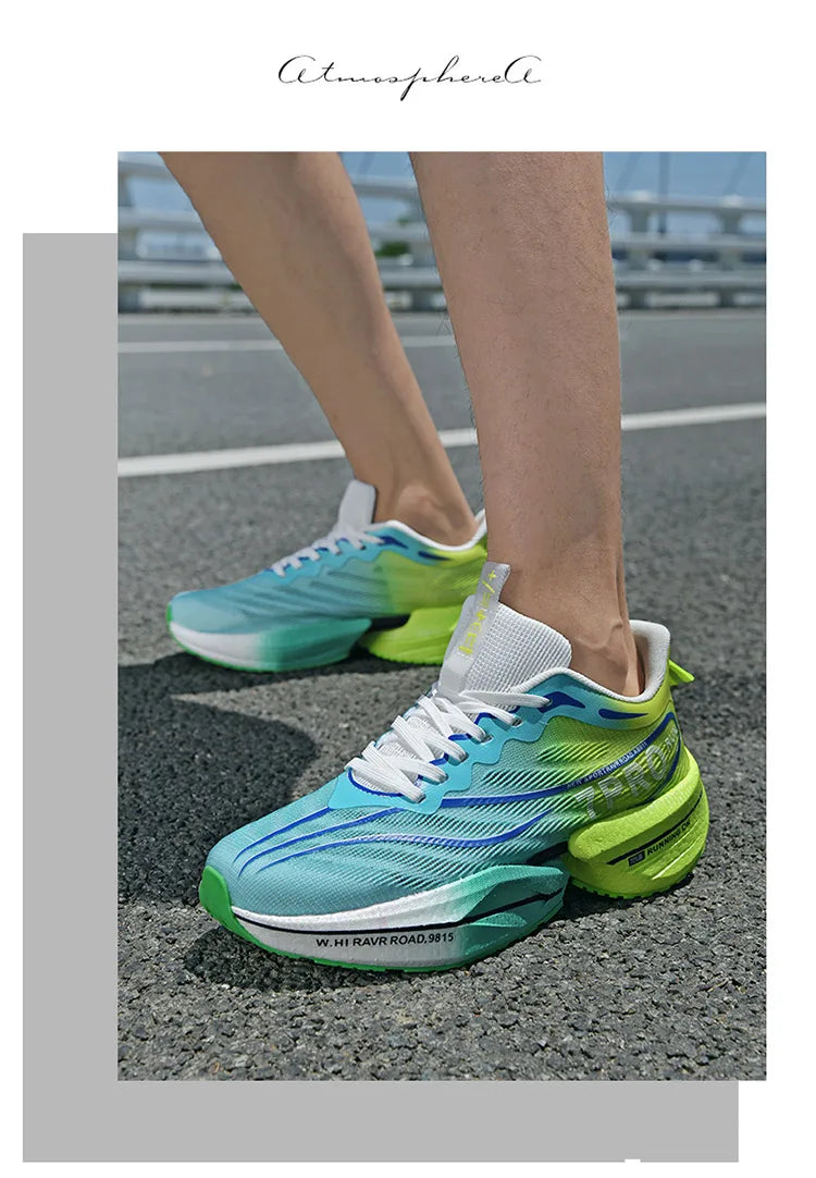 RBB New Men’s Carbon Plate Sneakers – Lightweight, Soft Sole, Mesh Sports Running & Casual Tennis Shoes – Outdoor Anti-Slip Couple Design