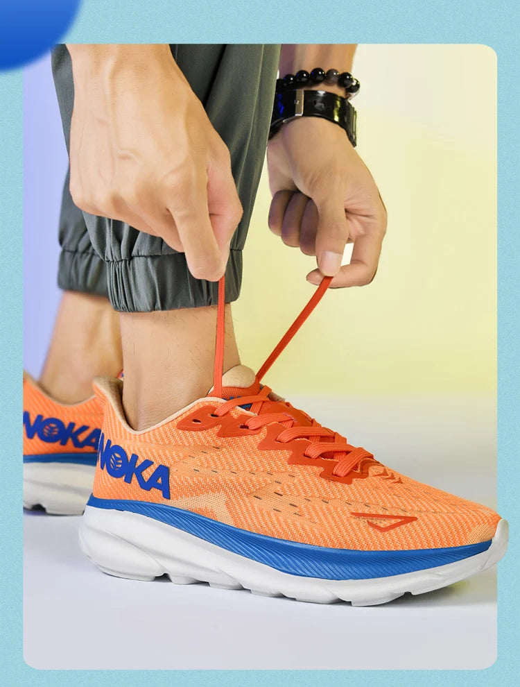 Men’s Trendy Sports Shoes – Fashion Comfort in Blue, Orange & Black