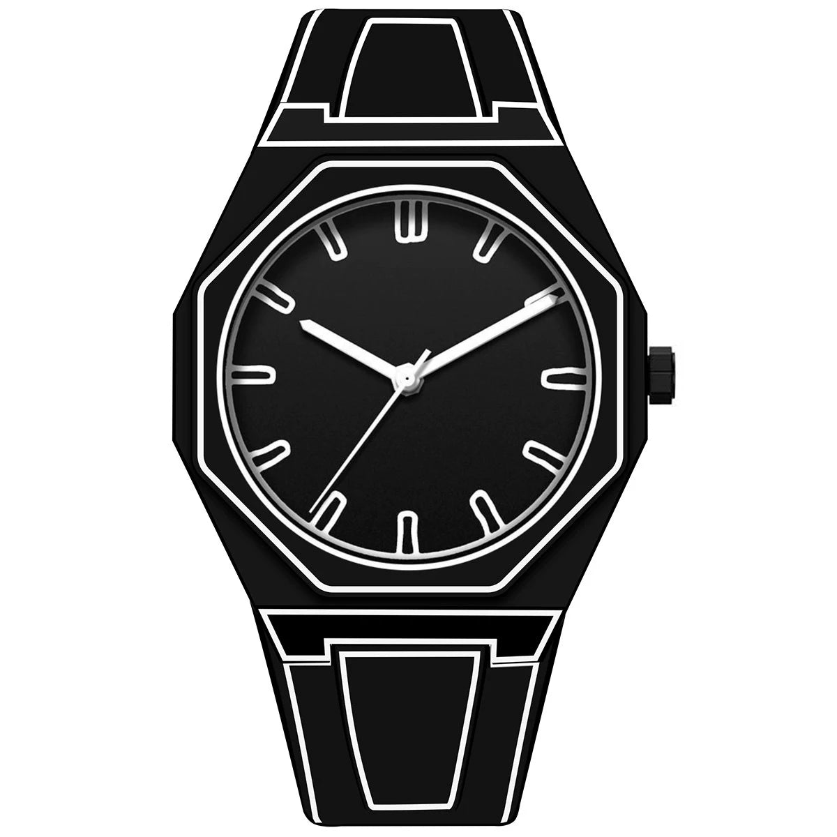 RBB Silicone Quartz Sport Watch – Comic Design, Anime Style, Classic