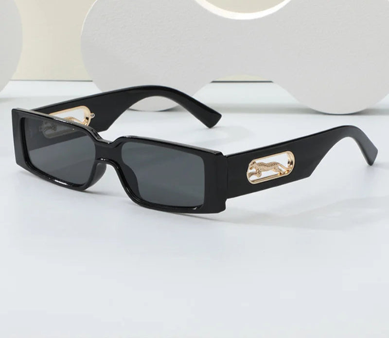 RBB Cycling Rectangle Sunglasses – Leopard Hollow Design, UV400 Protection