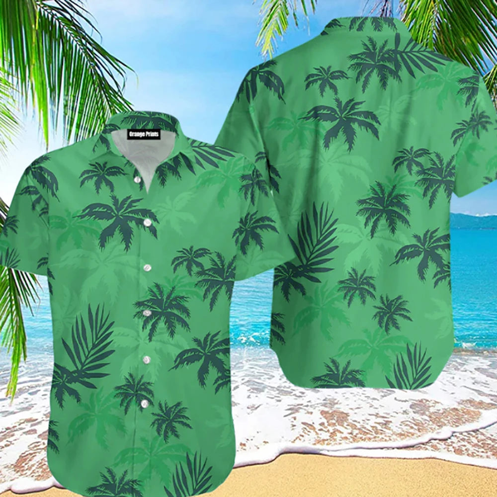 RBB Summer 2025 Men’s Hawaiian Shirt – 3D Animal & Plant Print, Short Sleeve, Beach Style, Plus Size up to 5XL