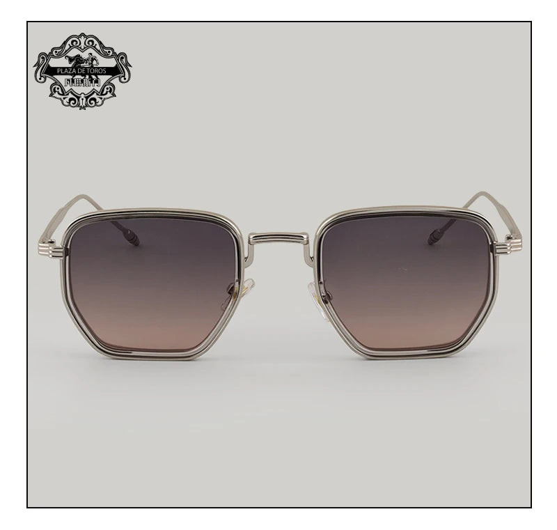 RBB Retro Polygon Square Sunglasses – UV400 Gradient Vintage Eyewear for Men & Women