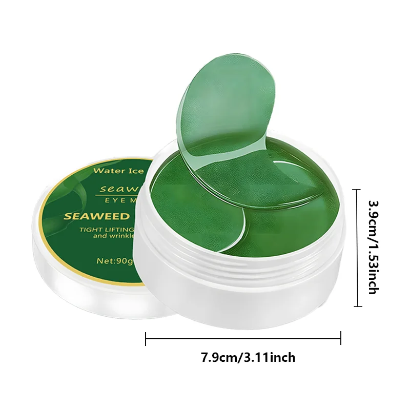 60pcs Seaweed Hyaluronic Acid Eye Masks – Dark Circle Removal & Collagen Eye Patches