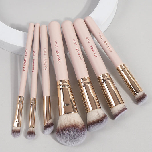7pcs Makeup Brush Set – Foundation, Powder, Blush & Blending Tools