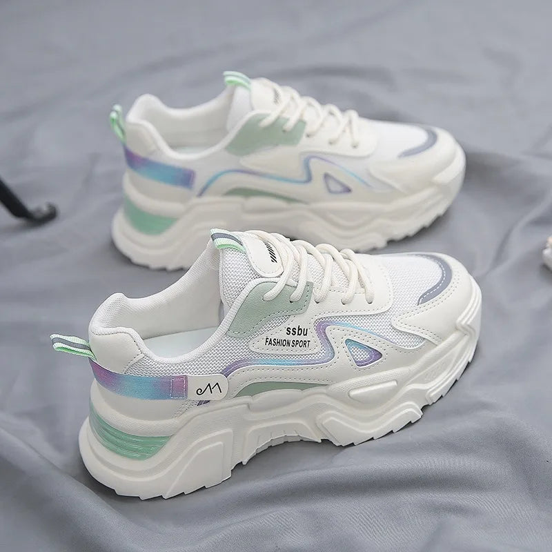 2024 Women’s Breathable Platform Sports Sneakers — Lightweight Casual Running Shoes