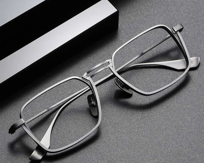 RBB Retro Square Optical Glasses – Pure Titanium Eyeglass Frames for Men & Women