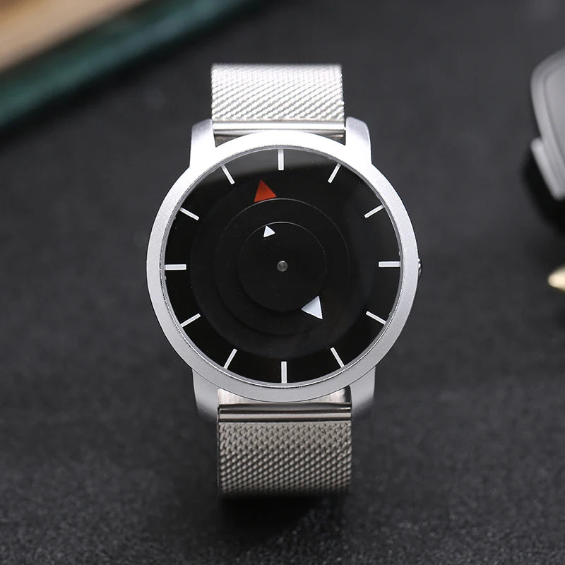RBB Minimalist Unisex Quartz Watch – Conceptual Dial & Simple Design for Men & Women