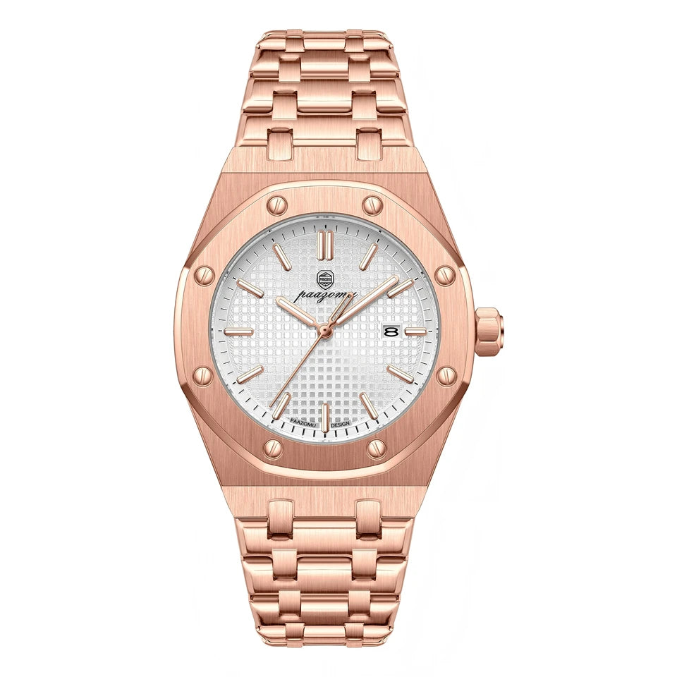 RBB Square Luxury Men's Quartz Watch – Waterproof Luminous Date Stainless Steel Sports Business Timepiece